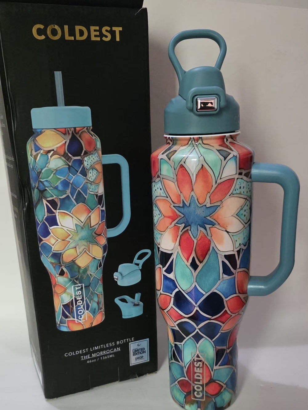 Coldest Moroccan Mosaic 46oz Insulated Water Bottle